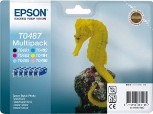 Комплект картриджей Epson T0487, 6 цветов:черный и 5 цветных